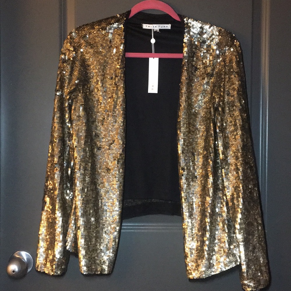 Trina Turk Gold Sequin Blazer